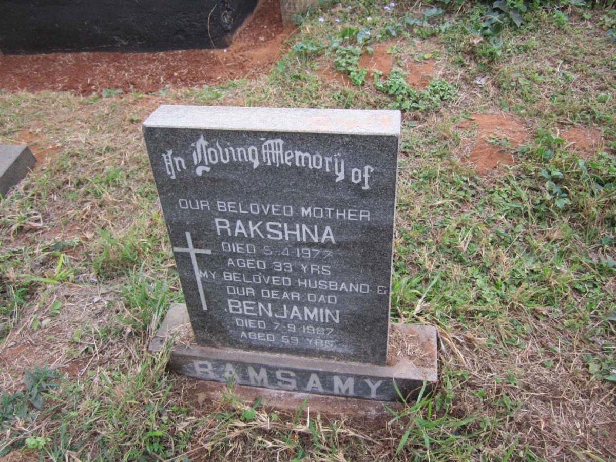 RAMSAMY Benjamin -1987 &amp; Rakshna -1977