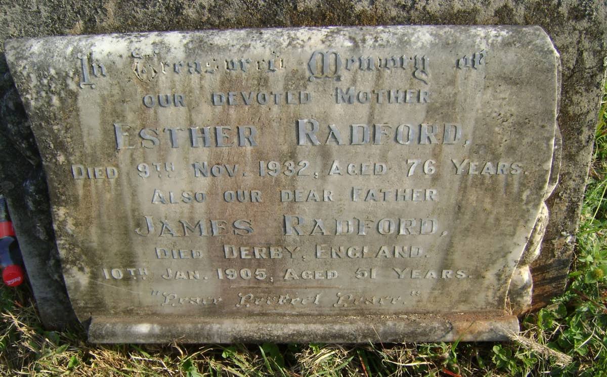 RADFORD James -1905 &amp; Esther -1932