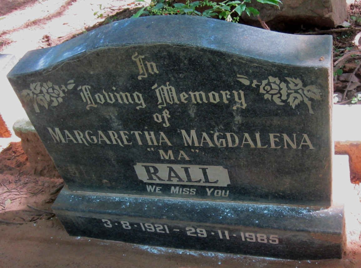 RALL Margaretha Magdalena 1921-1985