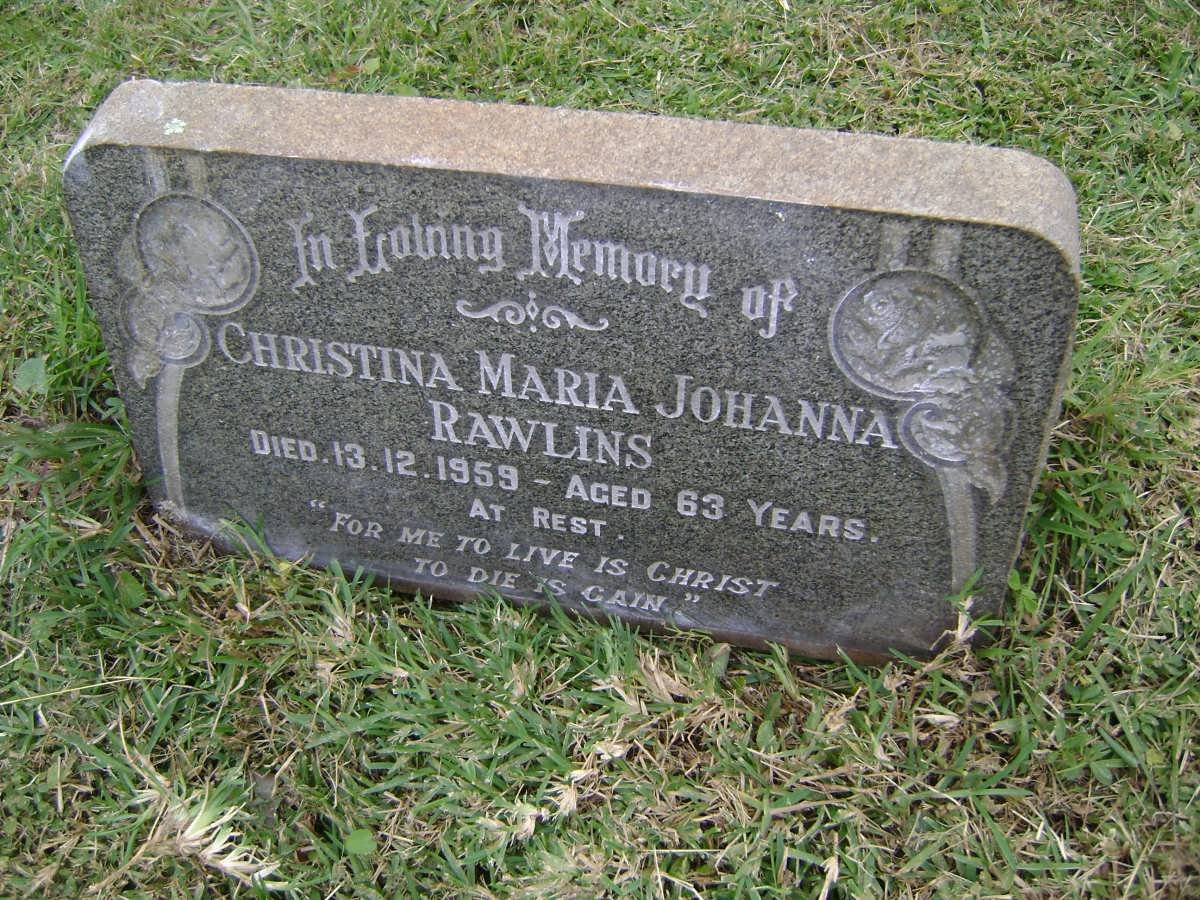 RAWLINS Christina Maria Johanna -1959