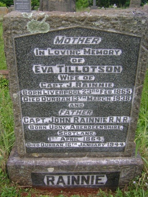 RAINNIE John 1864-1944 &amp; Eva Tillotson 1865-1938
