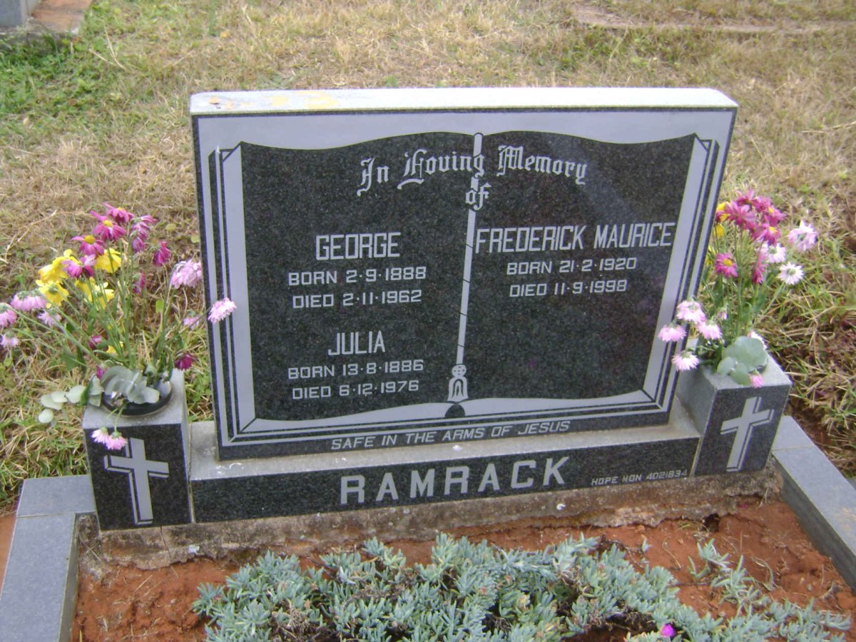 RAMRACK George 1888-1962 &amp; Julia 1886-1976 :: RAMRACK Frederick Maurice 1920-1998
