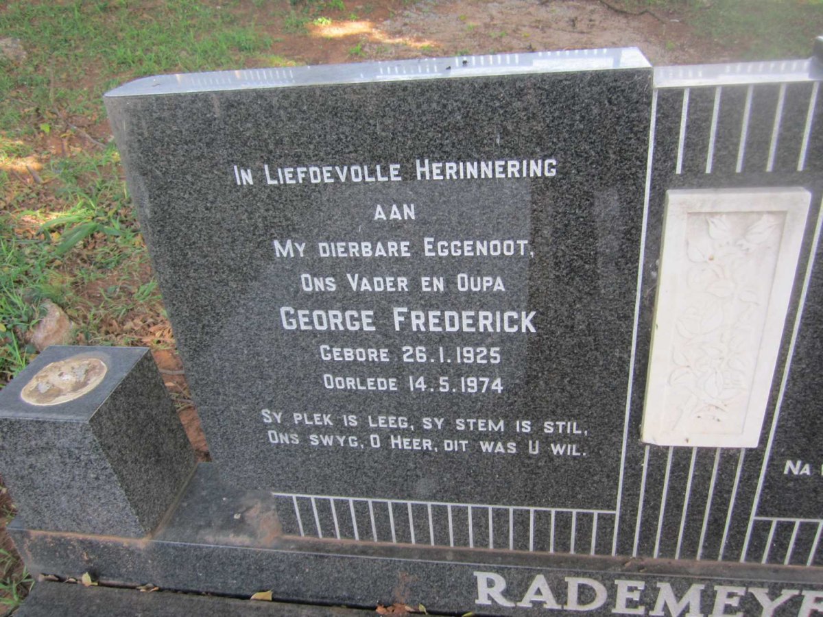RADEMEYER George Frederick 1925-1974