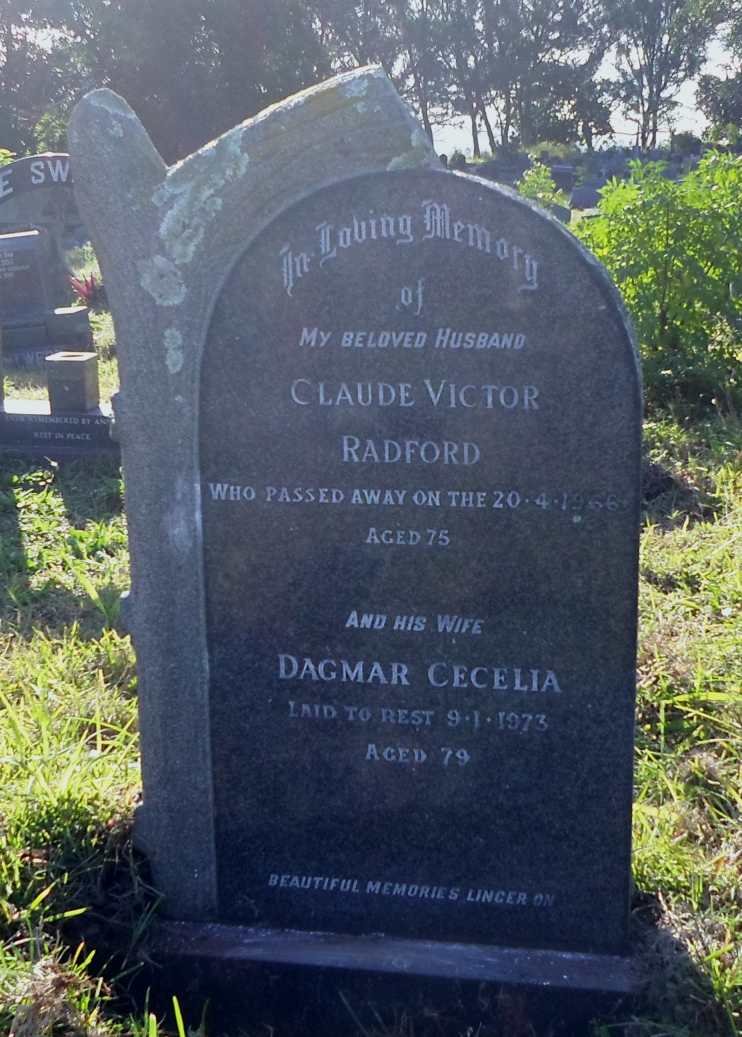 RADFORD Claude Victor -1966 &amp; Dagmar Cecelia -1973