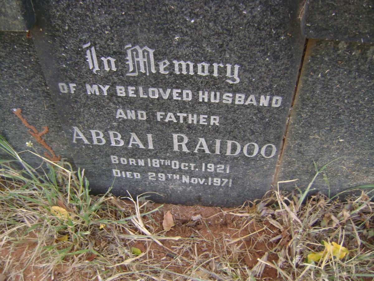 RAIDOO Abbai 1921-1971