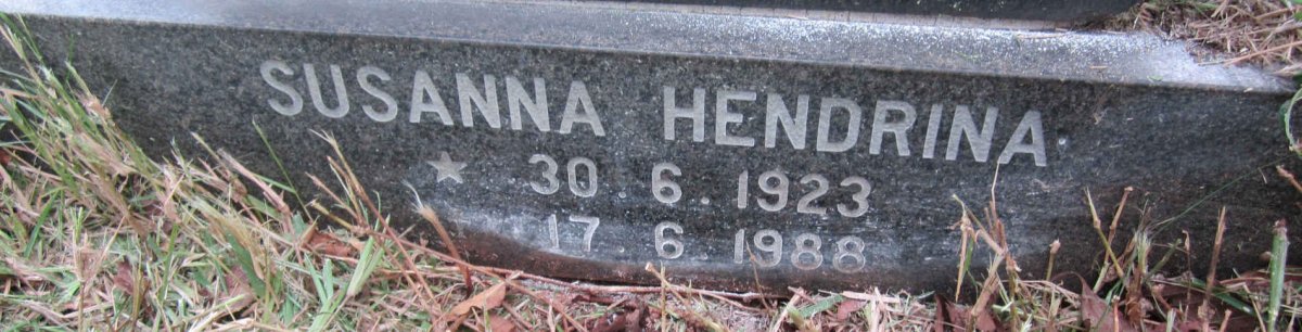 RAUTENBACH Susanna Hendrina 1923-1988