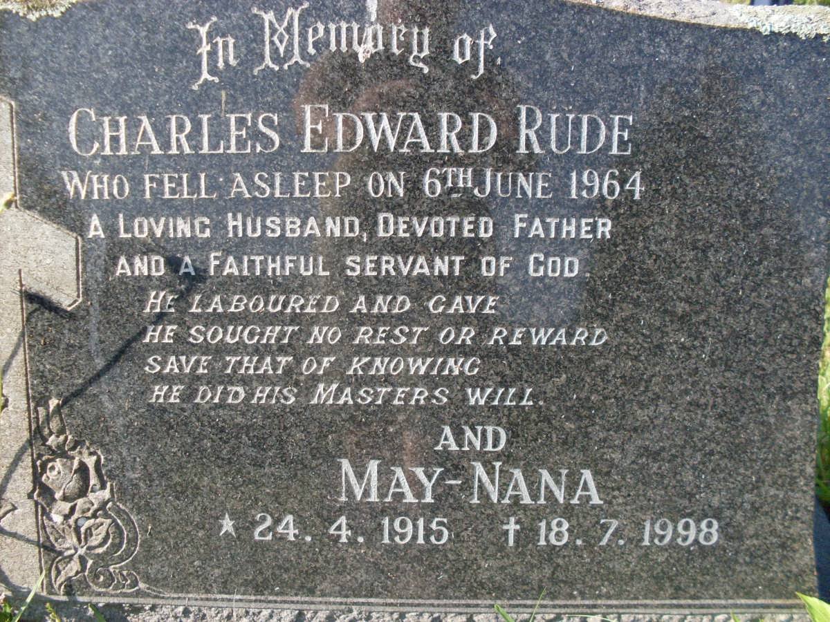 RUDE Charles Edward -1964 &amp; May-Nana 1915-1998