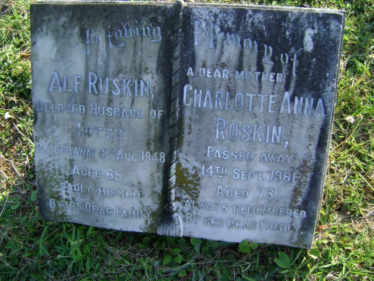 RUSKIN Alf -1948 &amp; Charlotte Anna -1961