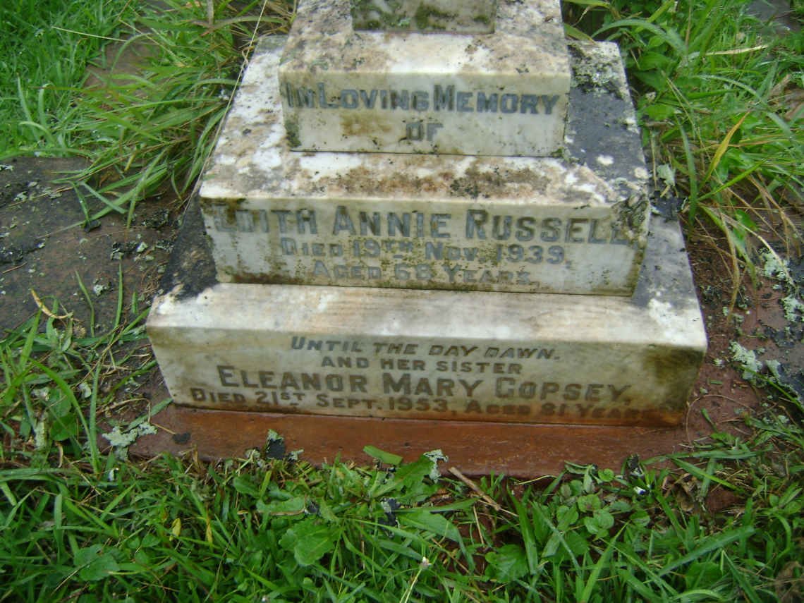 RUSSELL Edith Annie -1939 :: COPSEY Eleanor Mary -1953