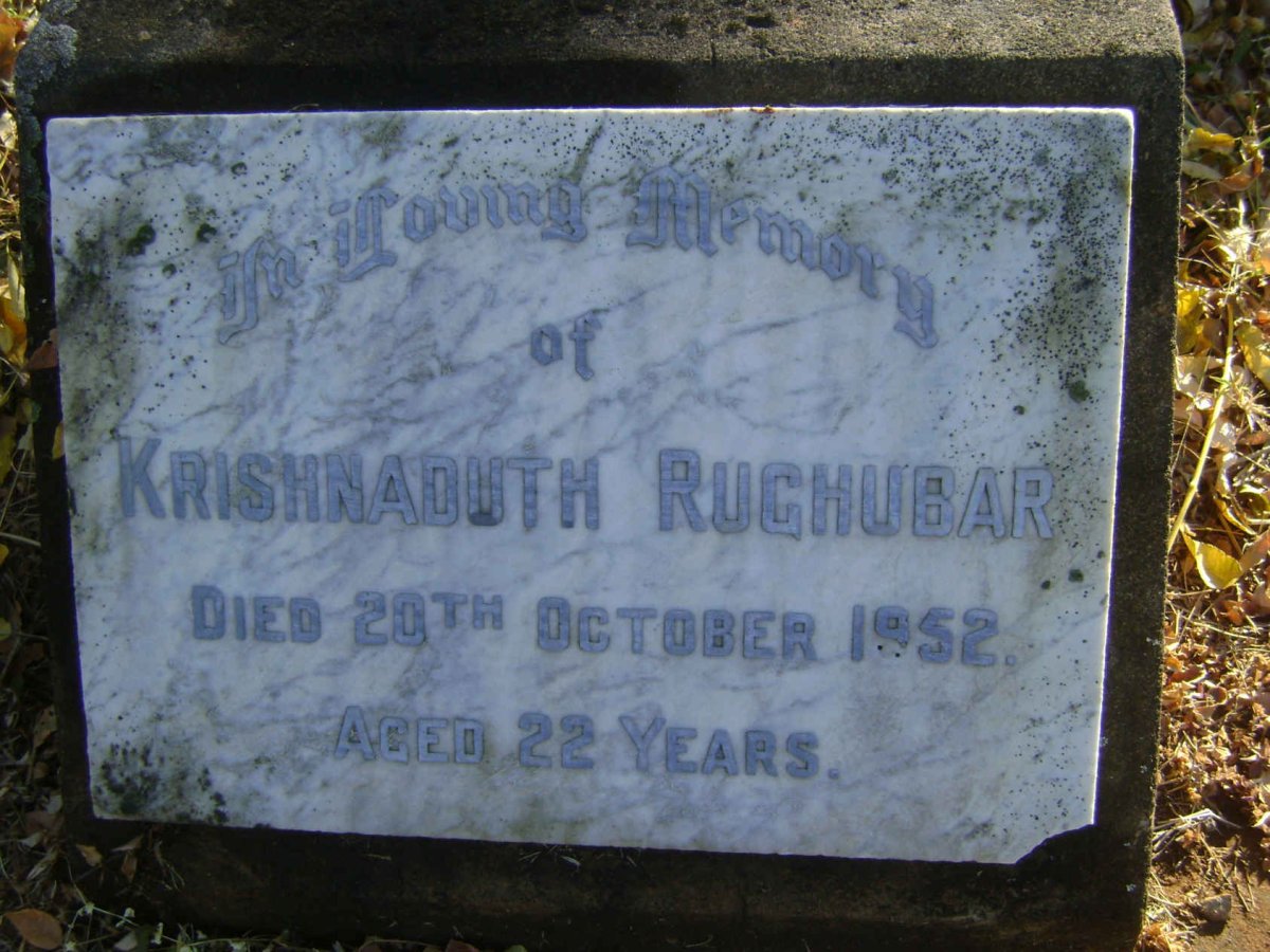 RUGHUBAR Krishnaduth -1952