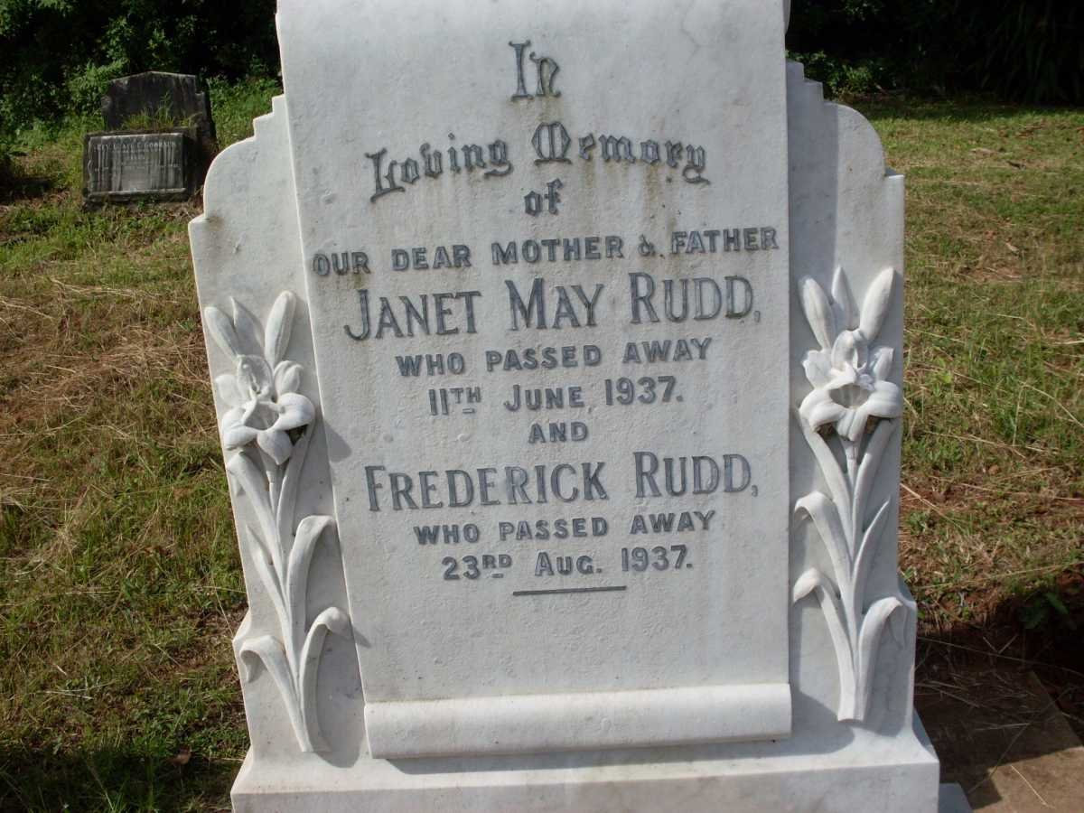 RUDD Frederick -1937 &amp; Janet May -1937