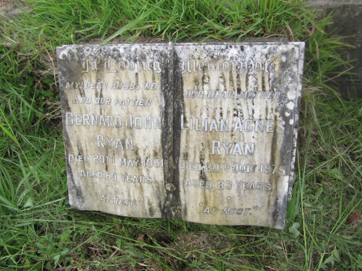 RYAN Bernard John -1961 &amp; Lilian Agnes -1975