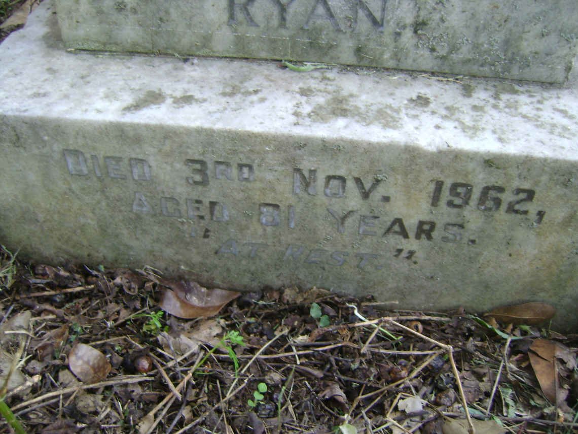 RYAN Alfred William -1962 &amp; Mary Ann -1959