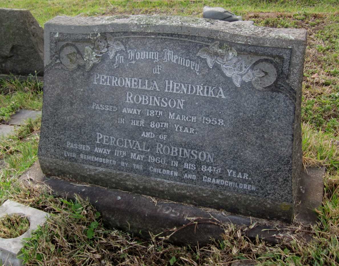 ROBINSON Percival -1960 &amp; Petronella Hendrika -1958