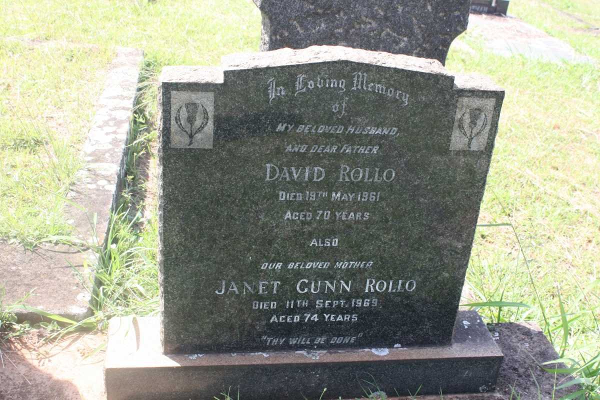ROLLO David -1961 &amp; Janet Gunn -1969