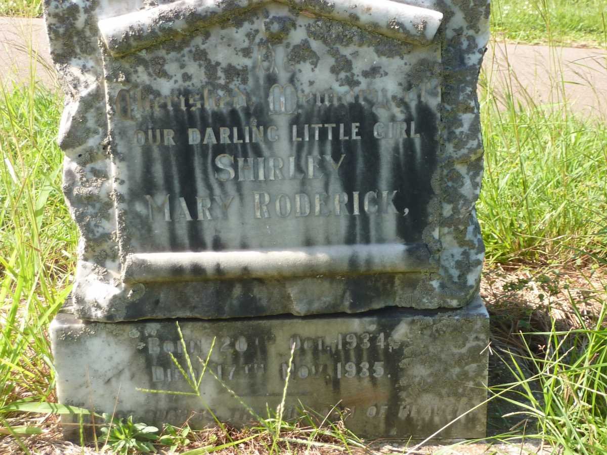 RODERICK Shirley Mary 1934-1935