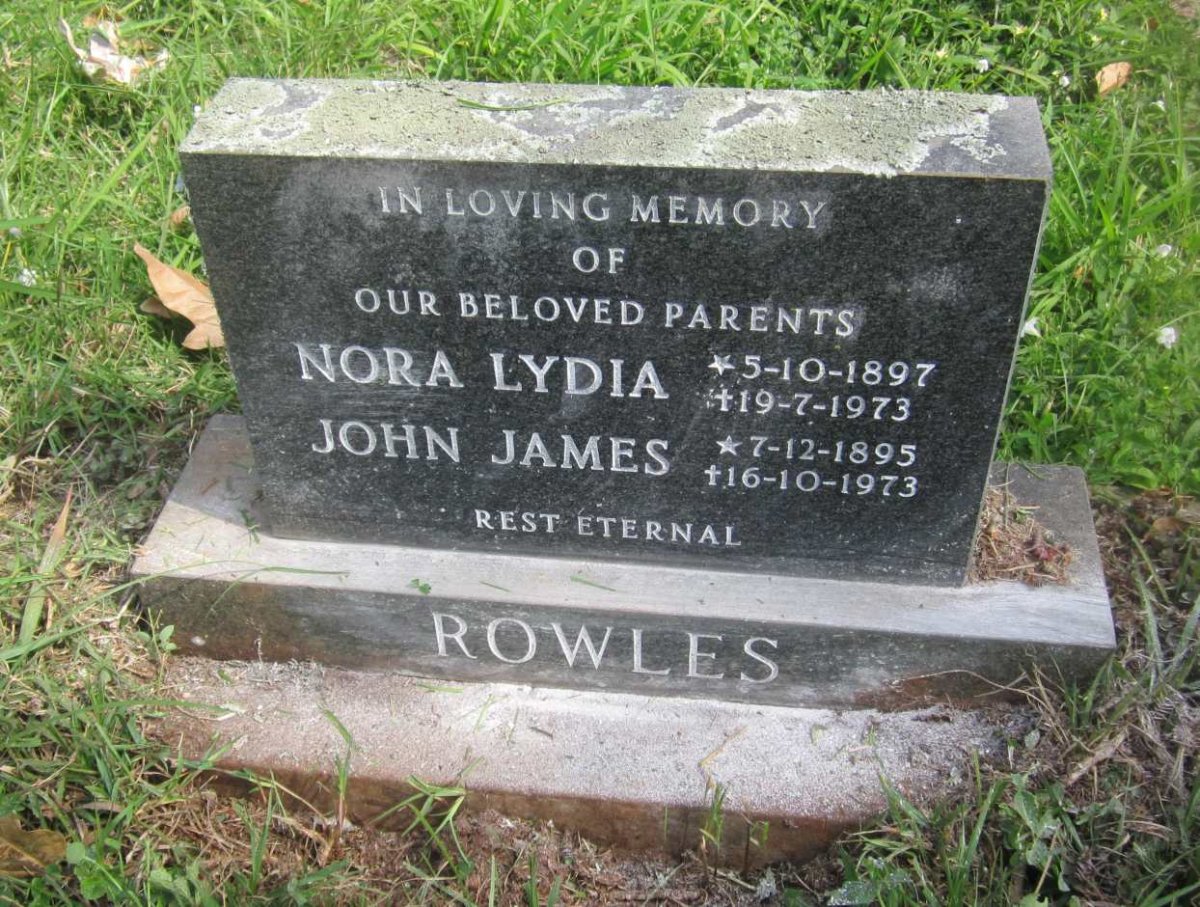 ROWLES John James 1895-1973 &amp; Nora Lydia 1897-1973