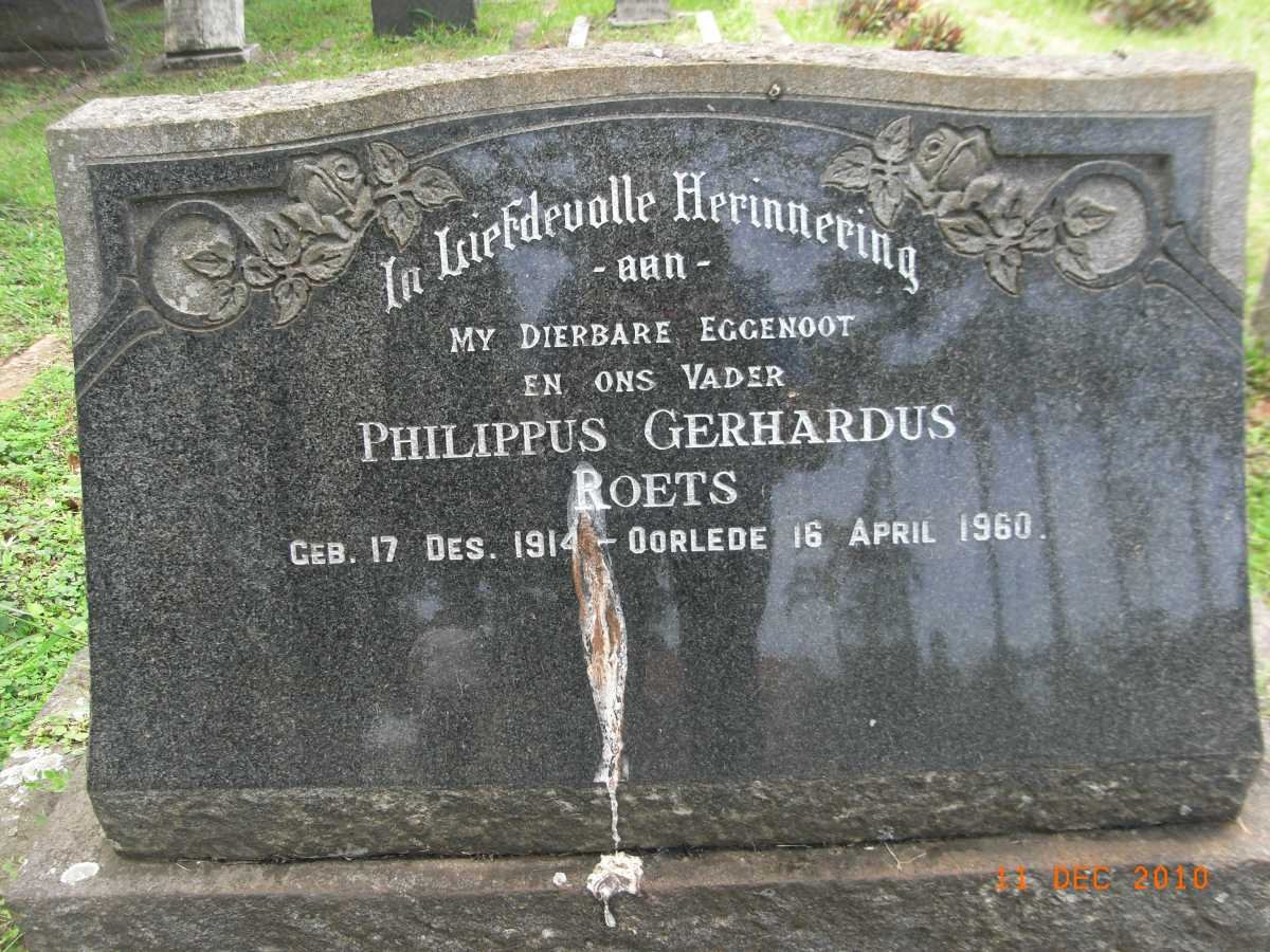 ROETS Philippus Gerhardus 1914-1960