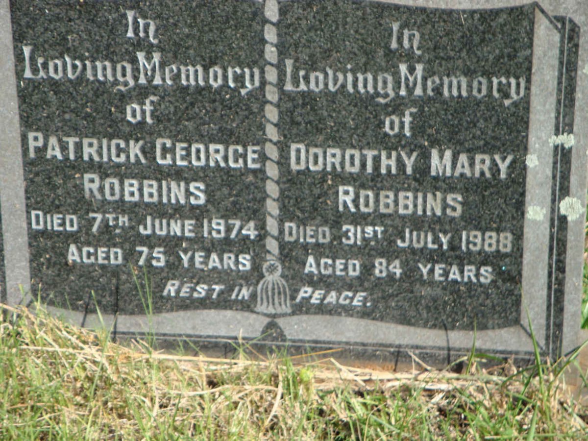 ROBBINS Patrick George -1974 &amp; Dorothy Mary -1988