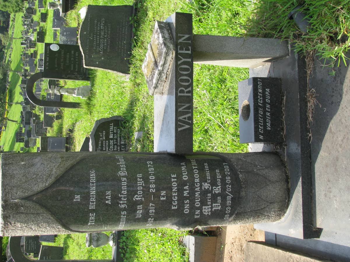 ROOYEN Johannes Stefanus Boshoff, van 1917-1973 &amp; Maria Francina 1918-2007