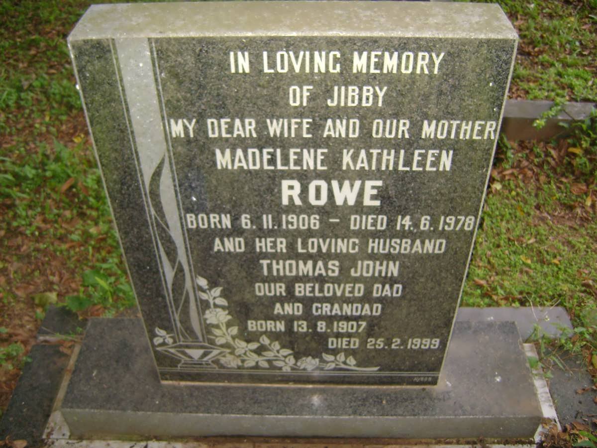 ROWE Thomas John 1907-1999 &amp; Madelene Kathleen 1906-1978