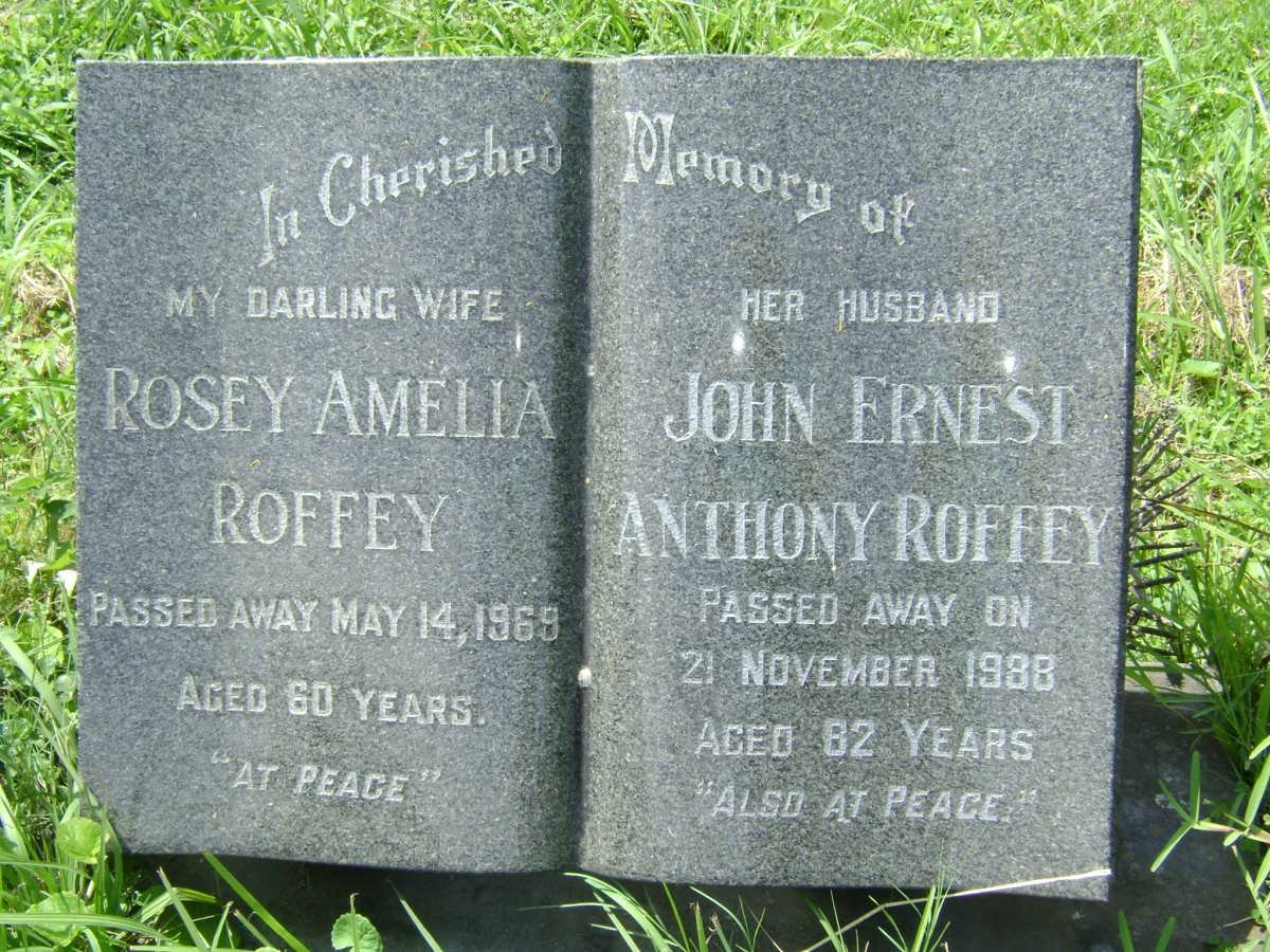 ROFFEY John Ernest Anthony -1988 &amp; Rosey Amelia -1969