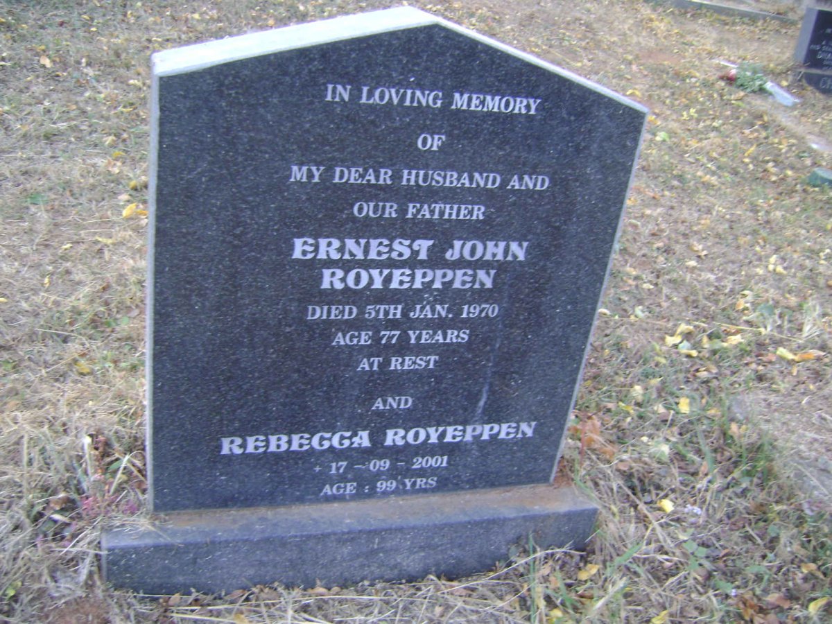 ROYEPPEN Ernest John -1970 :: ROYEPPEN Rebecca -2001