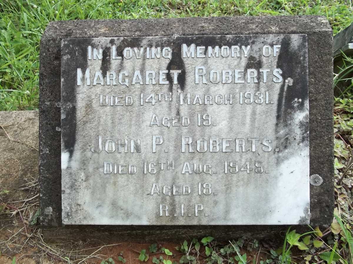 ROBERTS John P. -1945 :: ROBERTS Margaret -1931