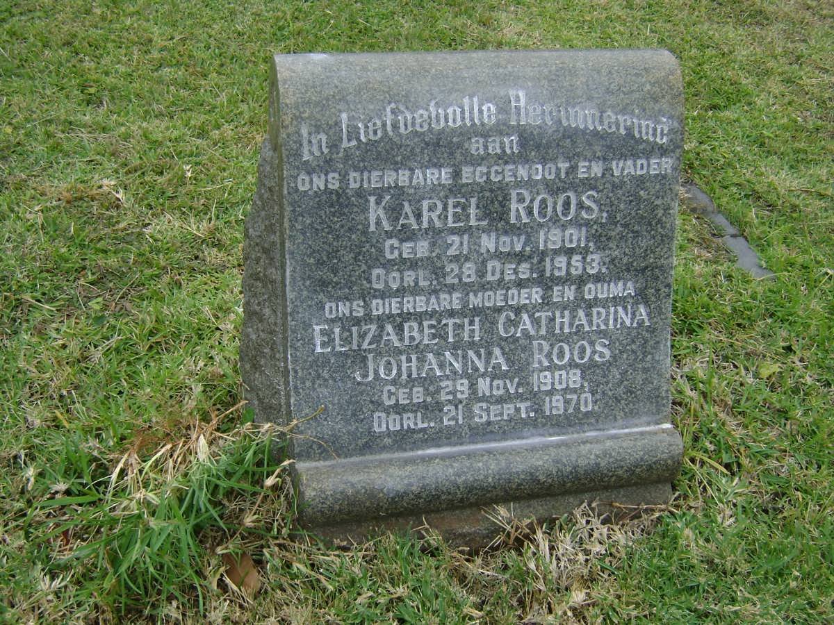ROOS Karel 1901-1953 &amp; Elizabeth Catharina Johanna 1908-1970