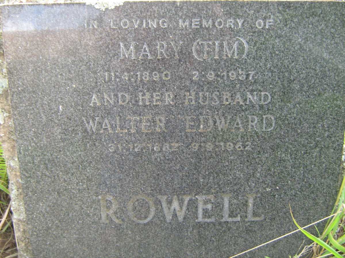 ROWELL Walter Edward 1882-1962 &amp; Mary 1890-1937