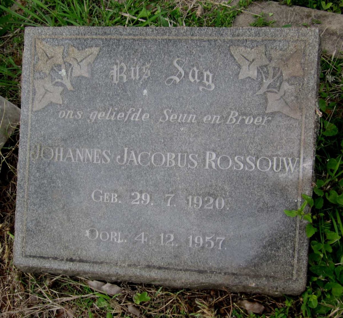 ROSSOUW Johannes Jacobus 1920-1957