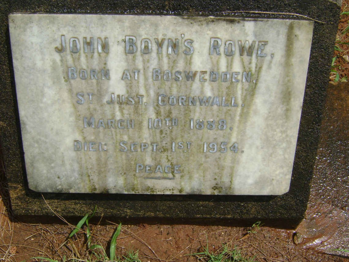 ROWE John Boyn's 1888-1954