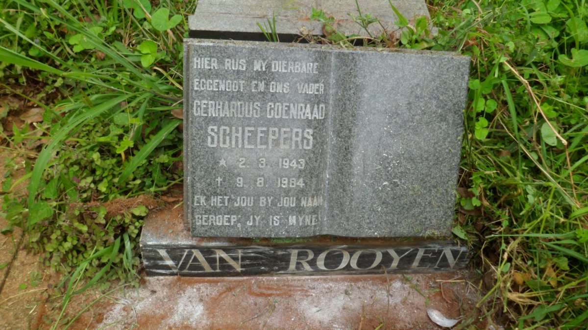 ROOYEN Gerhardus Coenraad Scheepers, van 1943-1984
