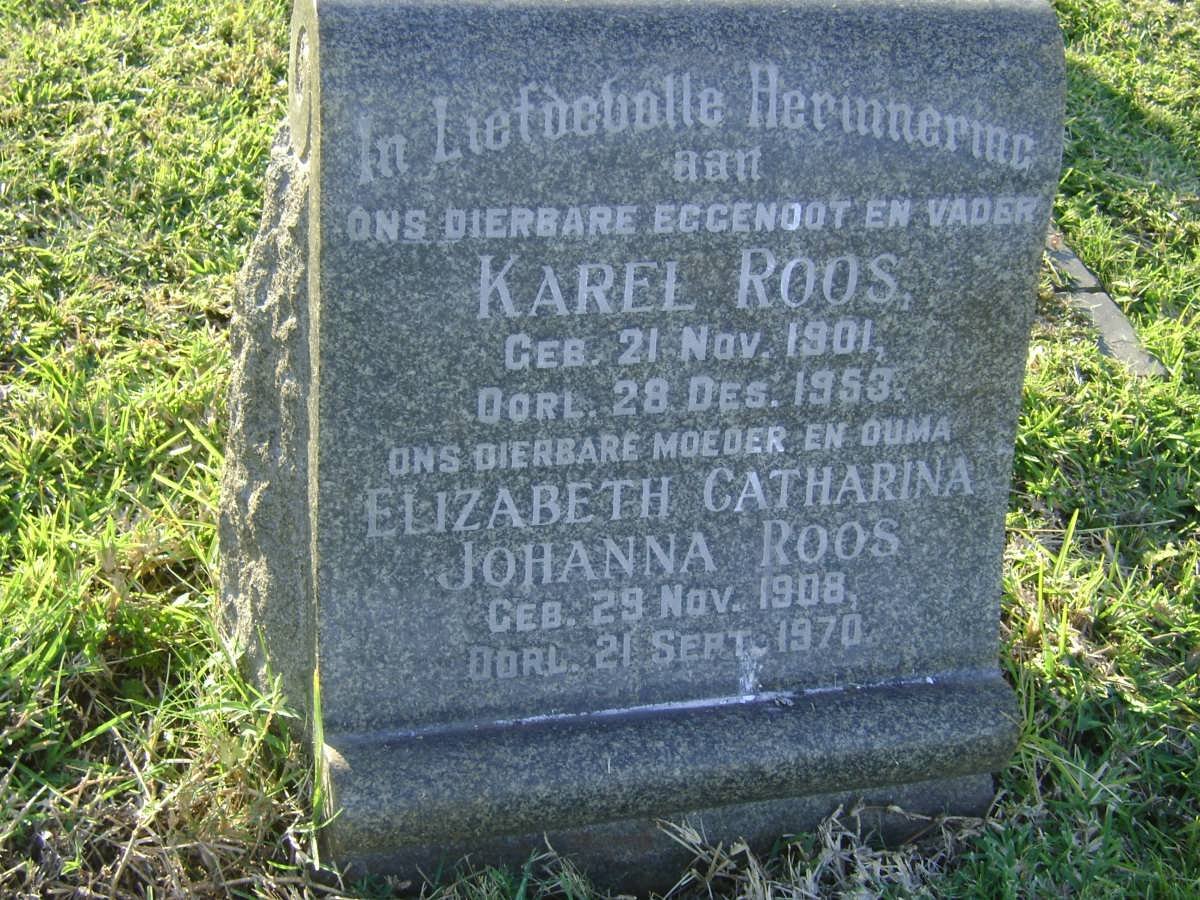ROOS Karel 1901-1953 &amp; Elizabeth Catharina Johanna 1908-1970