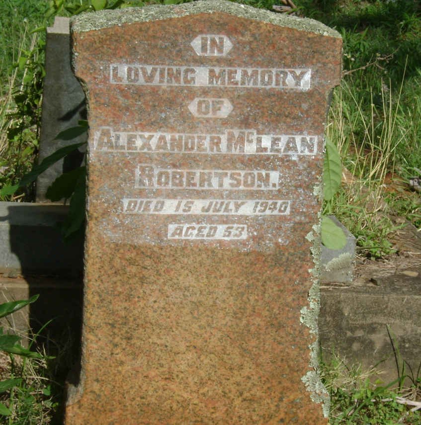 ROBERTSON Alexander McLean -1940