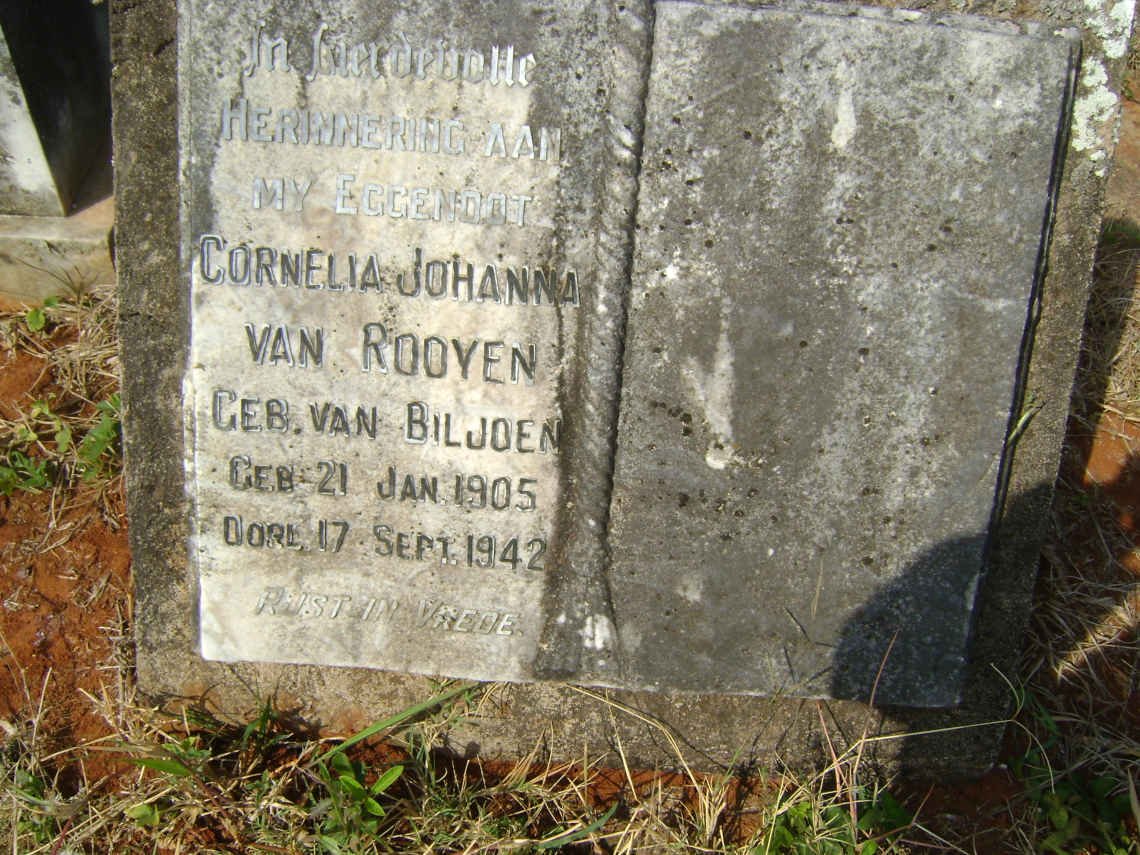 ROOYEN Cornelia Johanna, van nee VAN BILJOEN 1905-1942