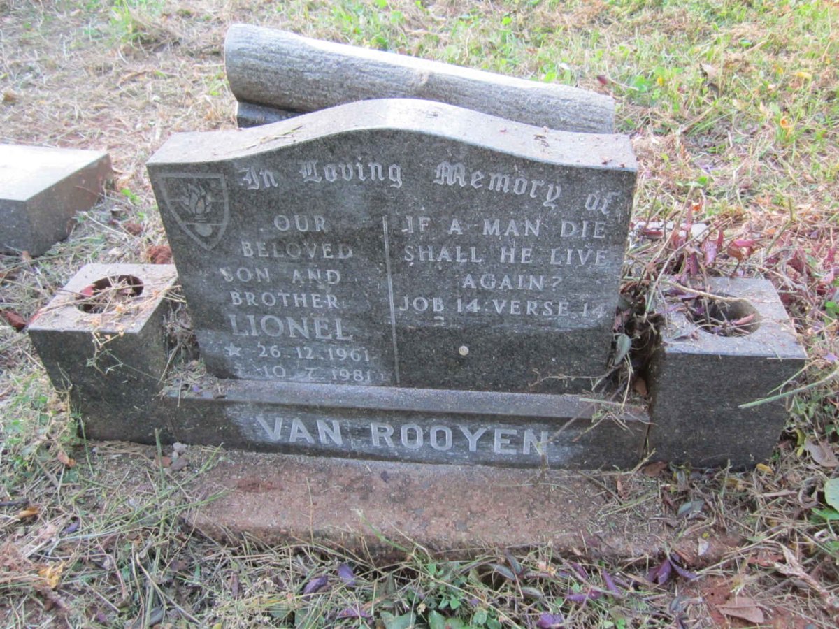 ROOYEN Lionel, van 1961-1981