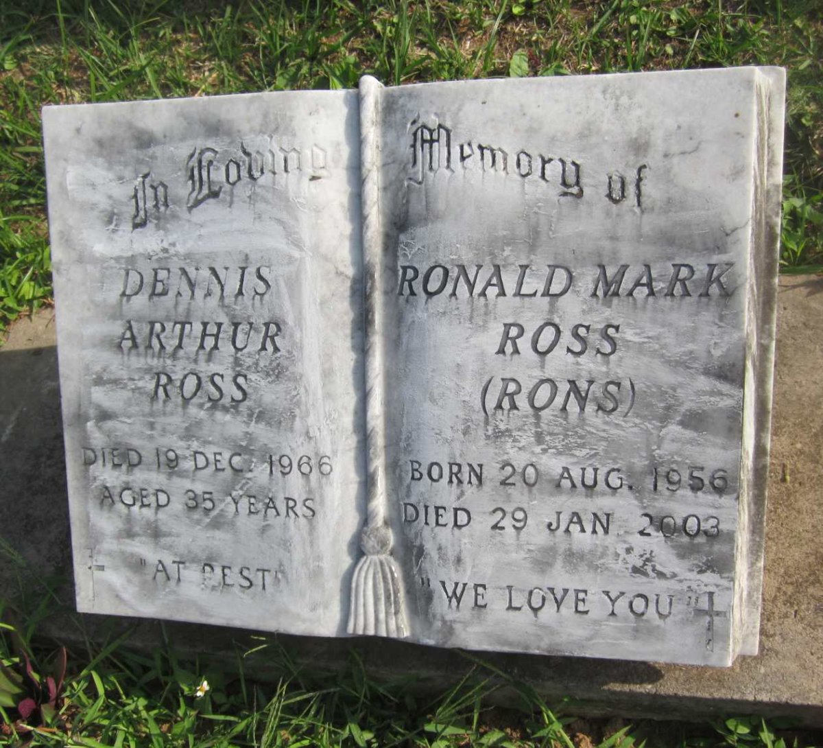 ROSS Ronald Mark 1956-2003 :: ROSS Dennis Arthur -1966