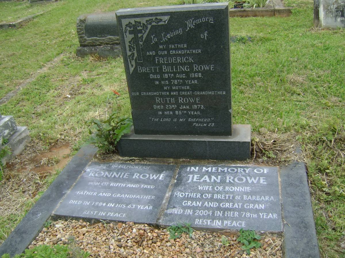 ROWE Frederick Brett Billing -1968 &amp; Ruth -1973 :: ROWE Ronnie -1984 &amp; Jean -2004