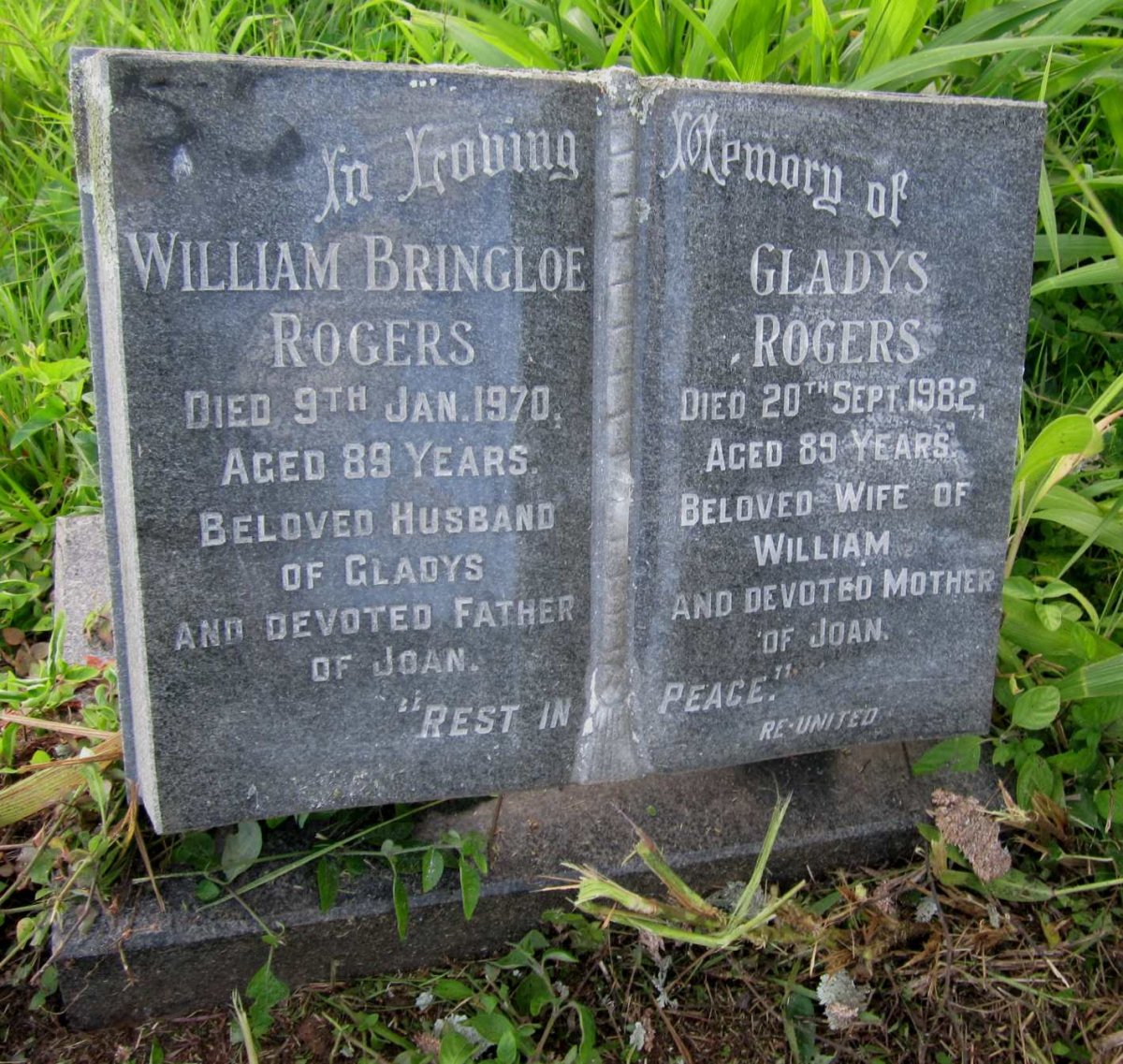 ROGERS William Bringloe -1970 &amp; Gladys -1982