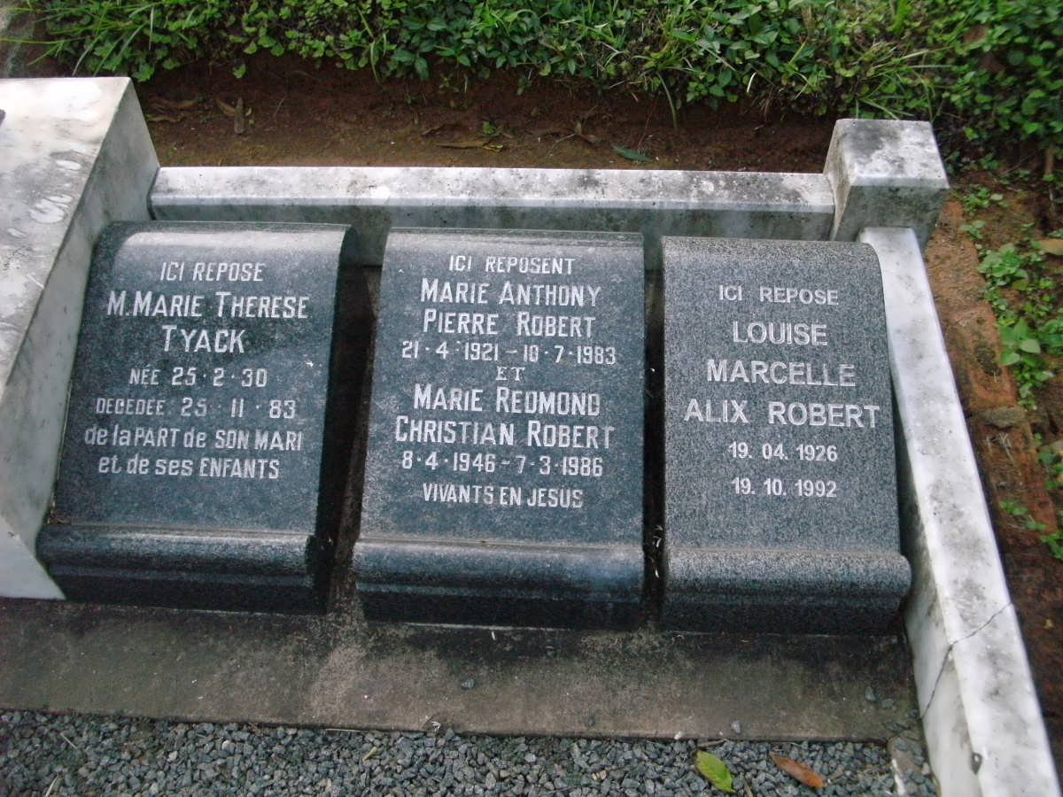 ROBERT M.A. Pierre -1952 :: ROBERT M.N. Louis -1962 :: M. Marie Therese TYACK 1930-1983 :: ROBERT Marie Anthony Pierre 1921-1981