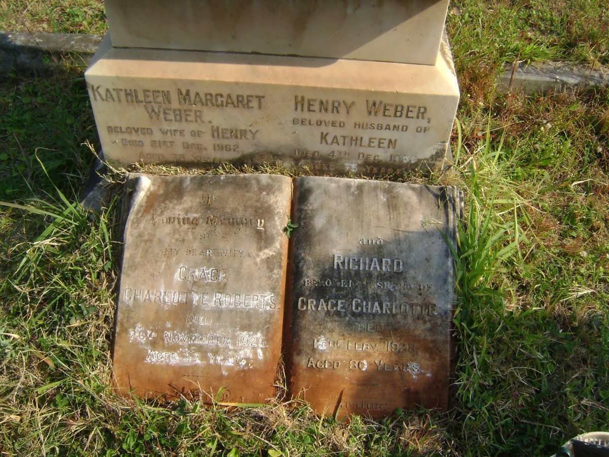 ROBERTS Richard -1928 &amp; Grace Charlotte -1925 :: WEBER Henry -1956 &amp; Kathleen Margaret -1962
