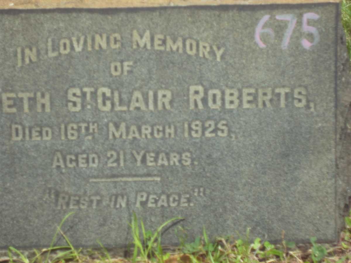 ROBERTS Kenneth St. Clair -1925