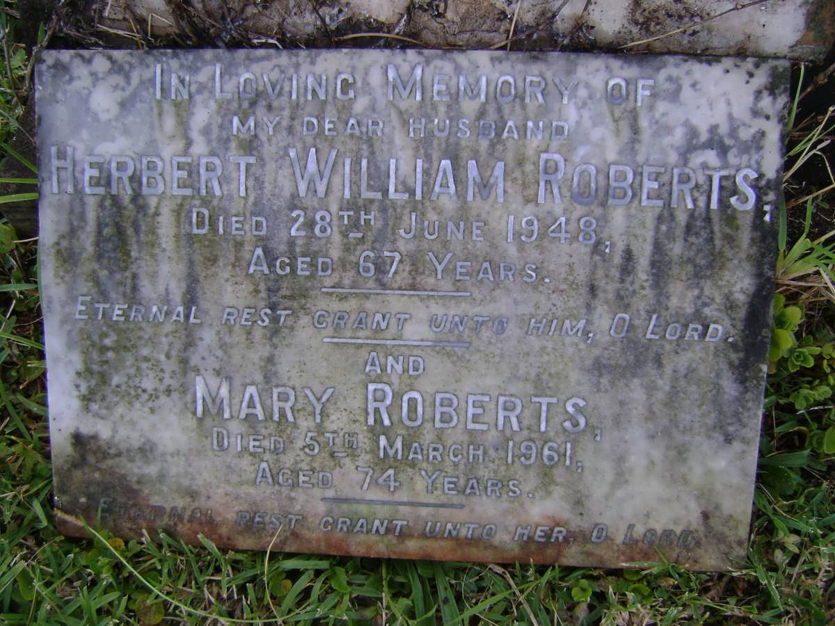 ROBERTS Herbert William -1948 &amp; Mary -1961