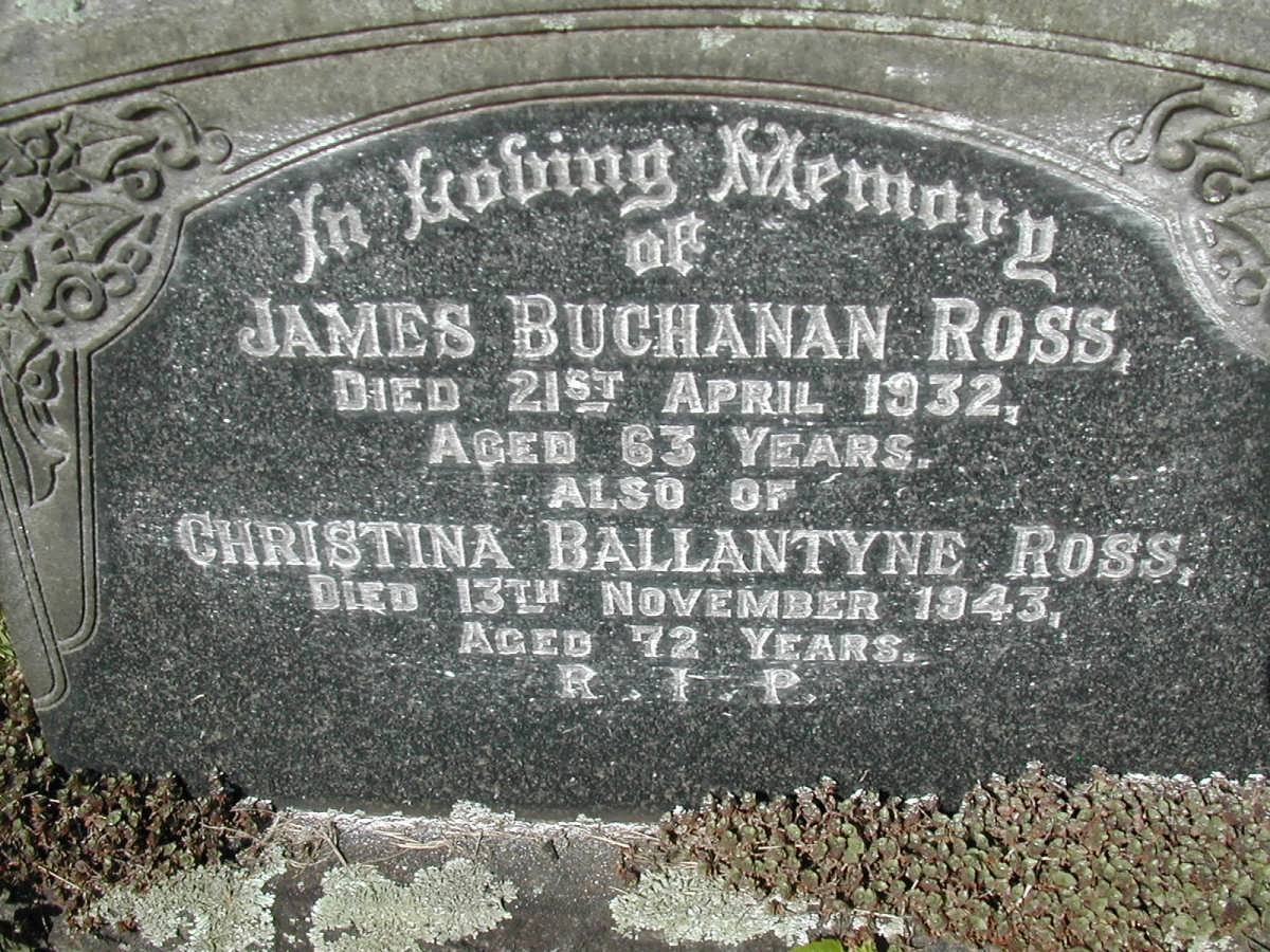 ROSS James Buchanan -1932 &amp; Christina Ballantyne -1943