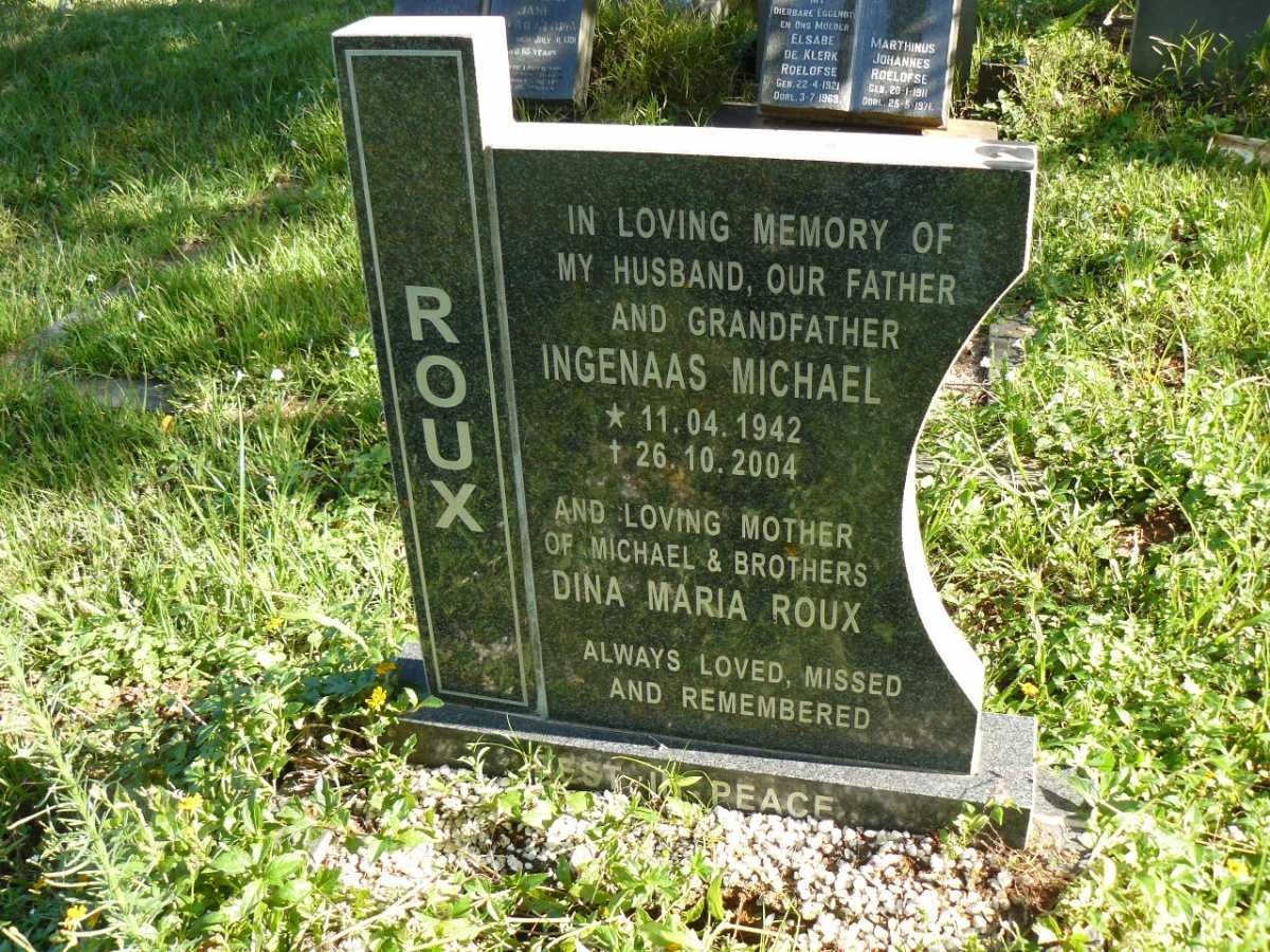 ROUX Ingenaas Michael 1942-2004 &amp; Dina Maria -1969