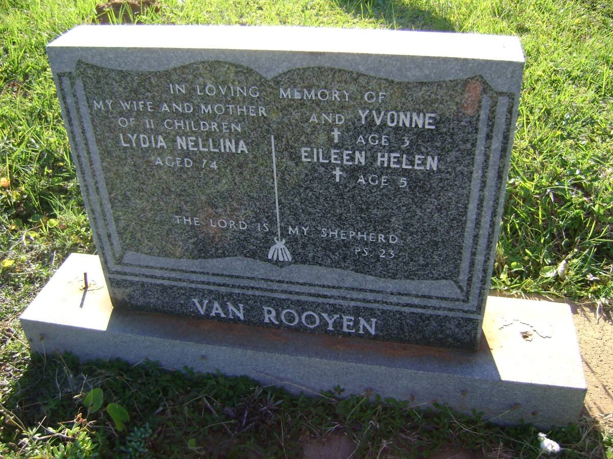 ROOYEN Lydia Nellina, van -1988:: van ROOYEN Yvonne -1951 :: van ROOYEN Eileen Helen -1967