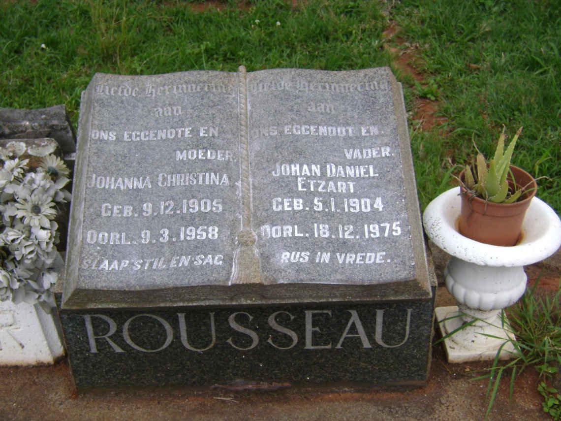 ROUSSEAU Johan Daniel Etzart 1904-1975 &amp; Johanna Christina 1905-1958