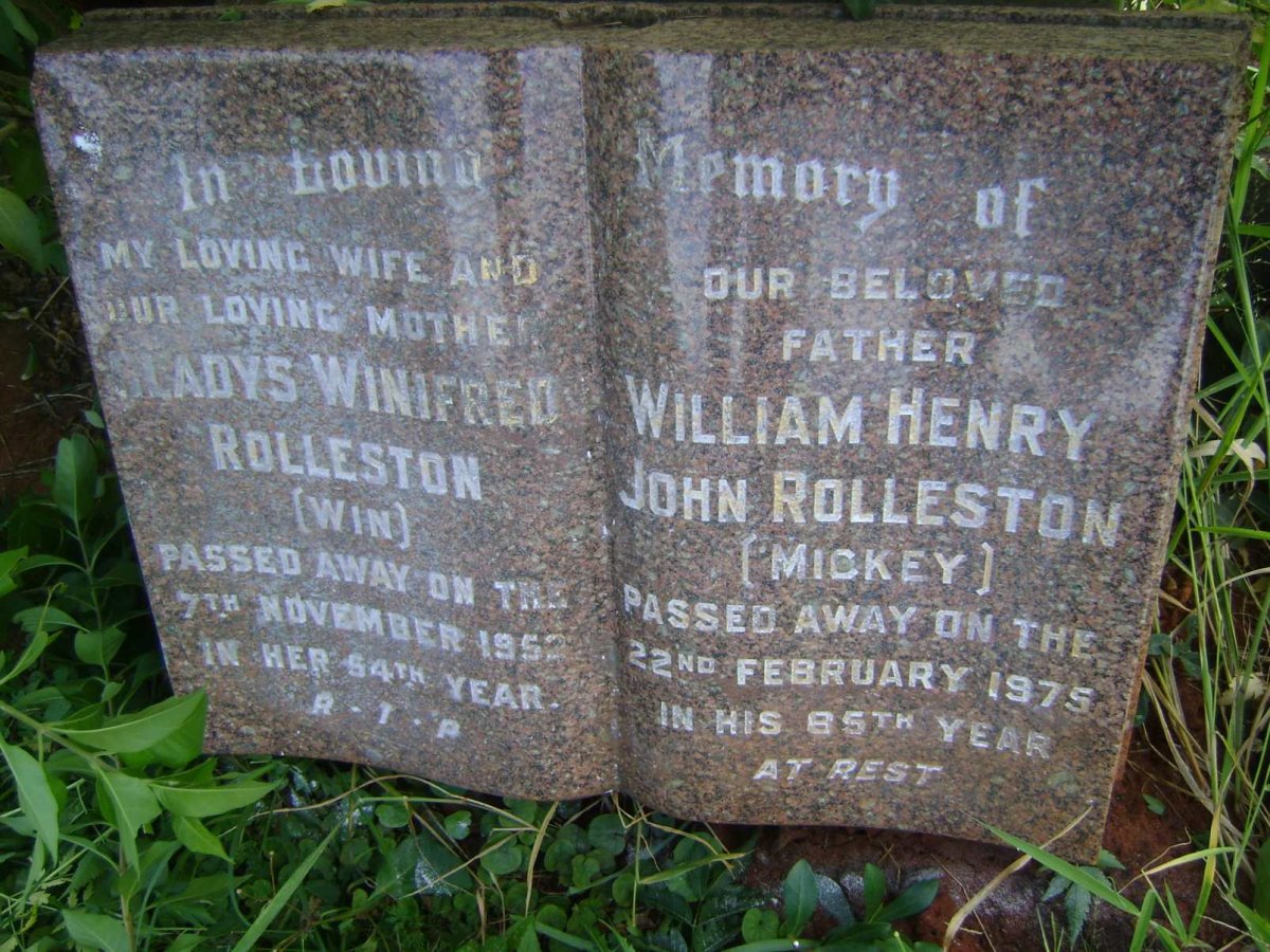 ROLLESTON William Henry John -1975 &amp; Gladys Winifred -1952