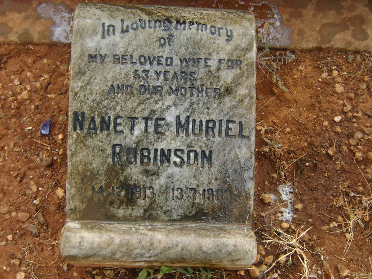 ROBINSON Nanette Muriel 1913-1989